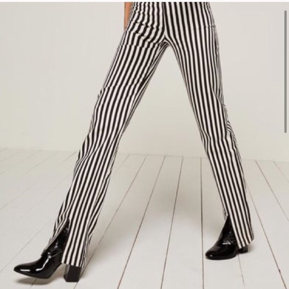 Reformation Gabe Alcatraz pant /striped w/ slit